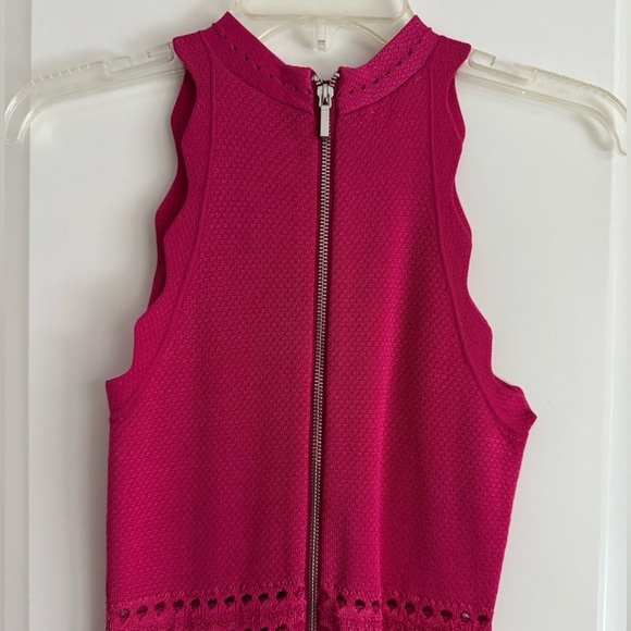 Bebe Halter Dress Bandage Bodycon Midi Zip Back Sexy Date Night Outfit Pink XS - Picture 5 of 7